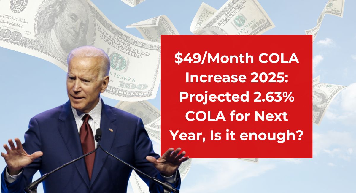 $49/Month COLA Increase 2025: Projected 2.63% COLA for Next Year, Is it enough?